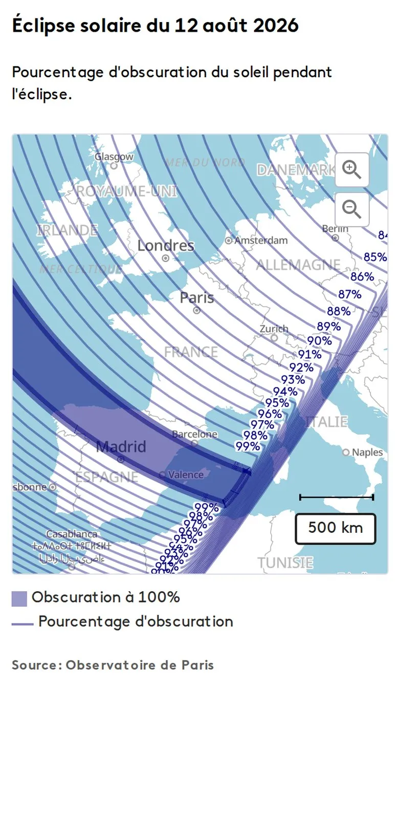 Infographie franceinfo : Éclipse solaire 2026