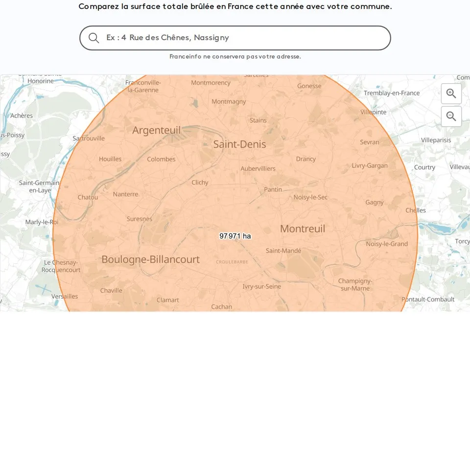 Infographie franceinfo : Incendies : surface brûlée
