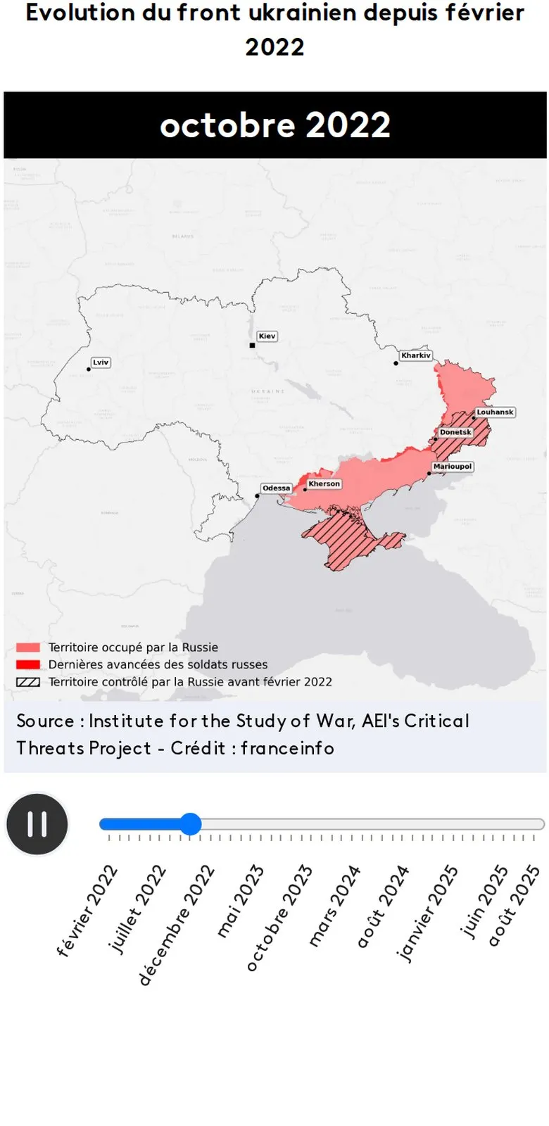 Infographie franceinfo : Guerre en Ukraine : évolution du front